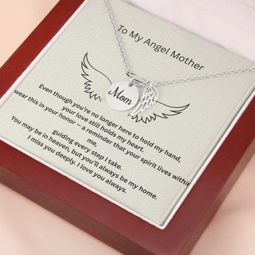 To My Angel Mom - Heartfelt Memorial Necklace