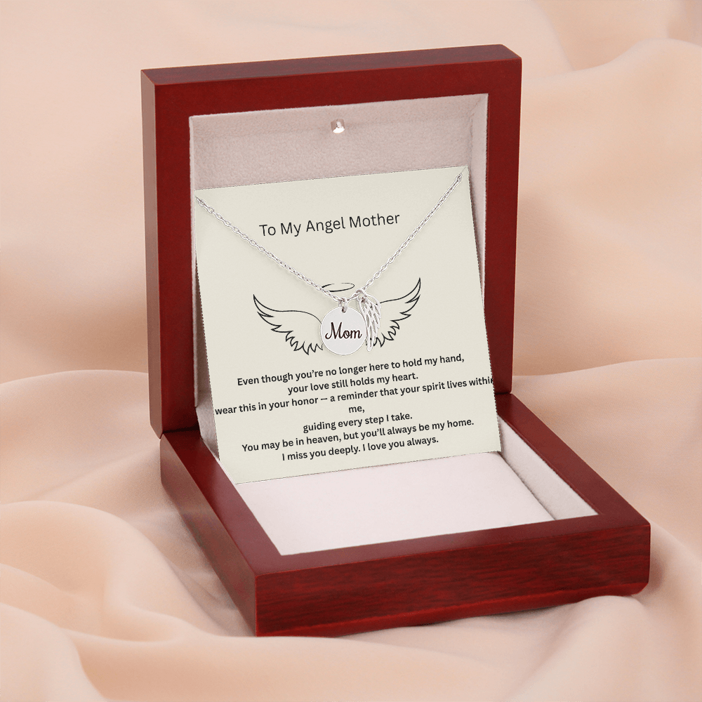 To My Angel Mom - Heartfelt Memorial Necklace
