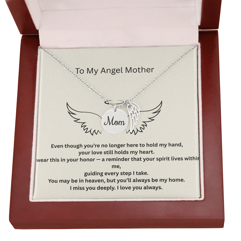 To My Angel Mom - Heartfelt Memorial Necklace