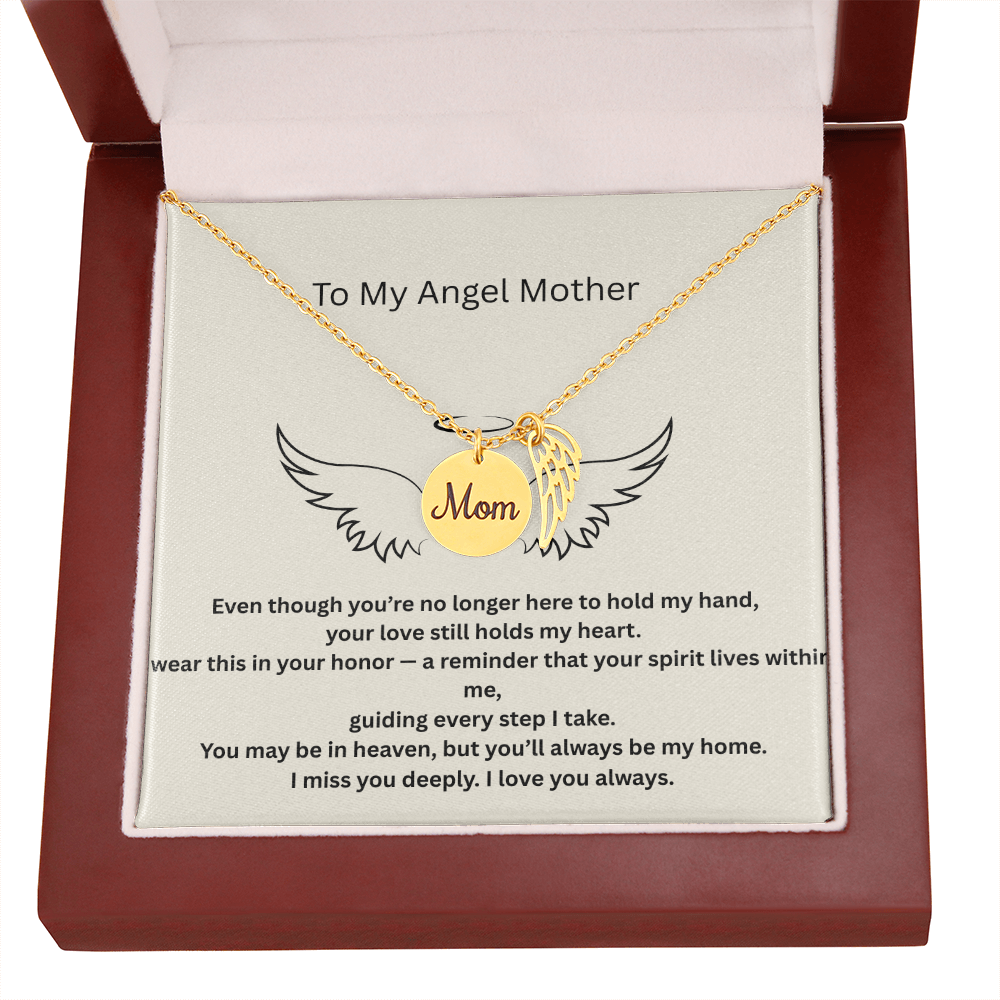 To My Angel Mom - Heartfelt Memorial Necklace