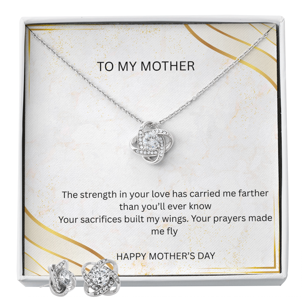 Love Knot Necklace & Earrings - To My Mother