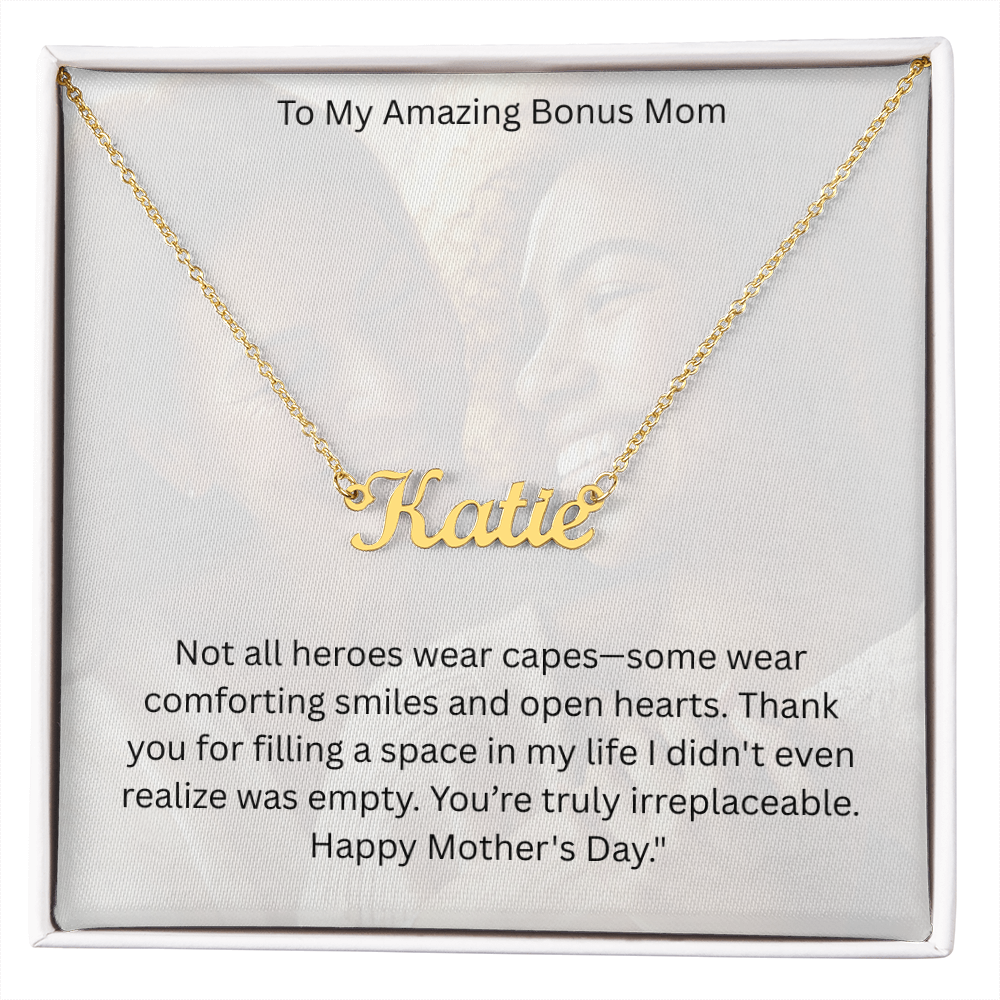 Custom Name Necklace - To Amazing Bonus Mom