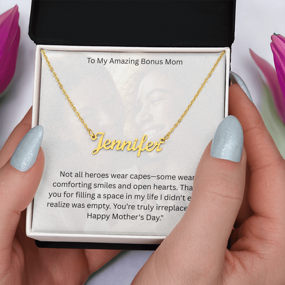 Custom Name Necklace - To Amazing Bonus Mom