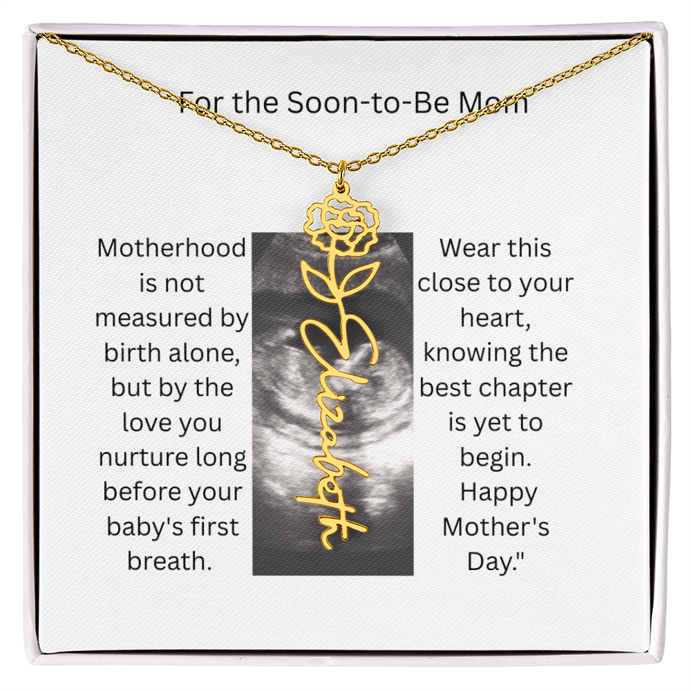 Flower Name Necklace - Mom-To-Be