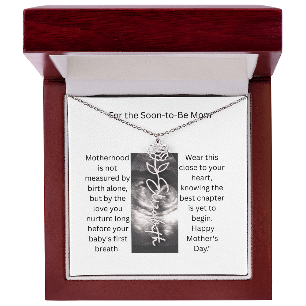 Flower Name Necklace - Mom-To-Be