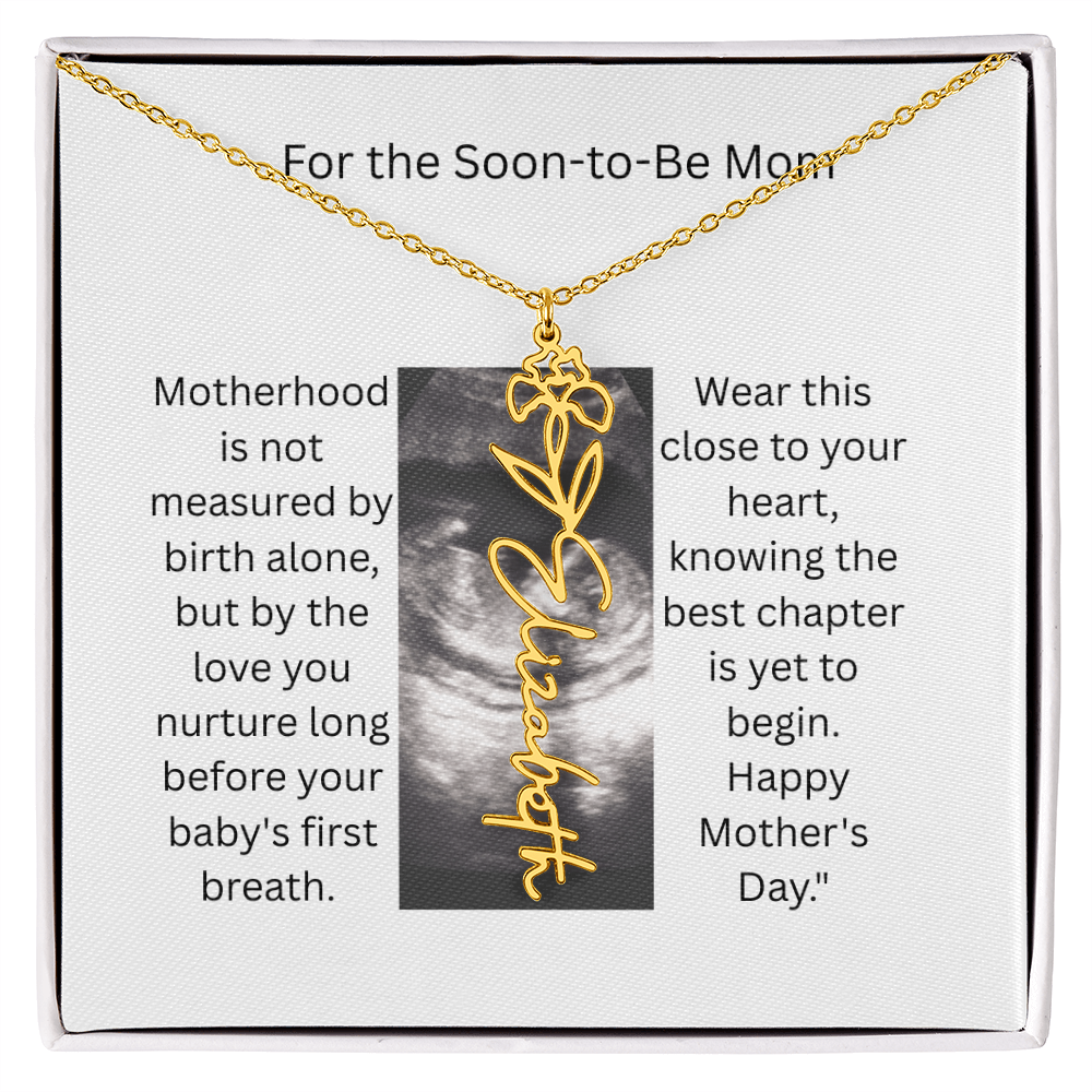 Flower Name Necklace - Mom-To-Be