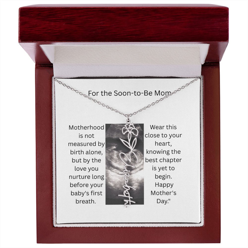 Flower Name Necklace - Mom-To-Be