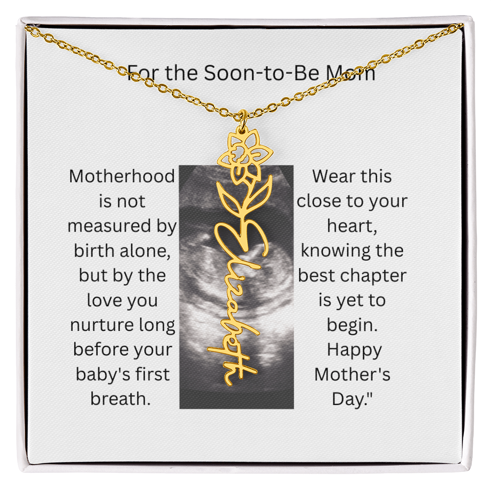 Flower Name Necklace - Mom-To-Be