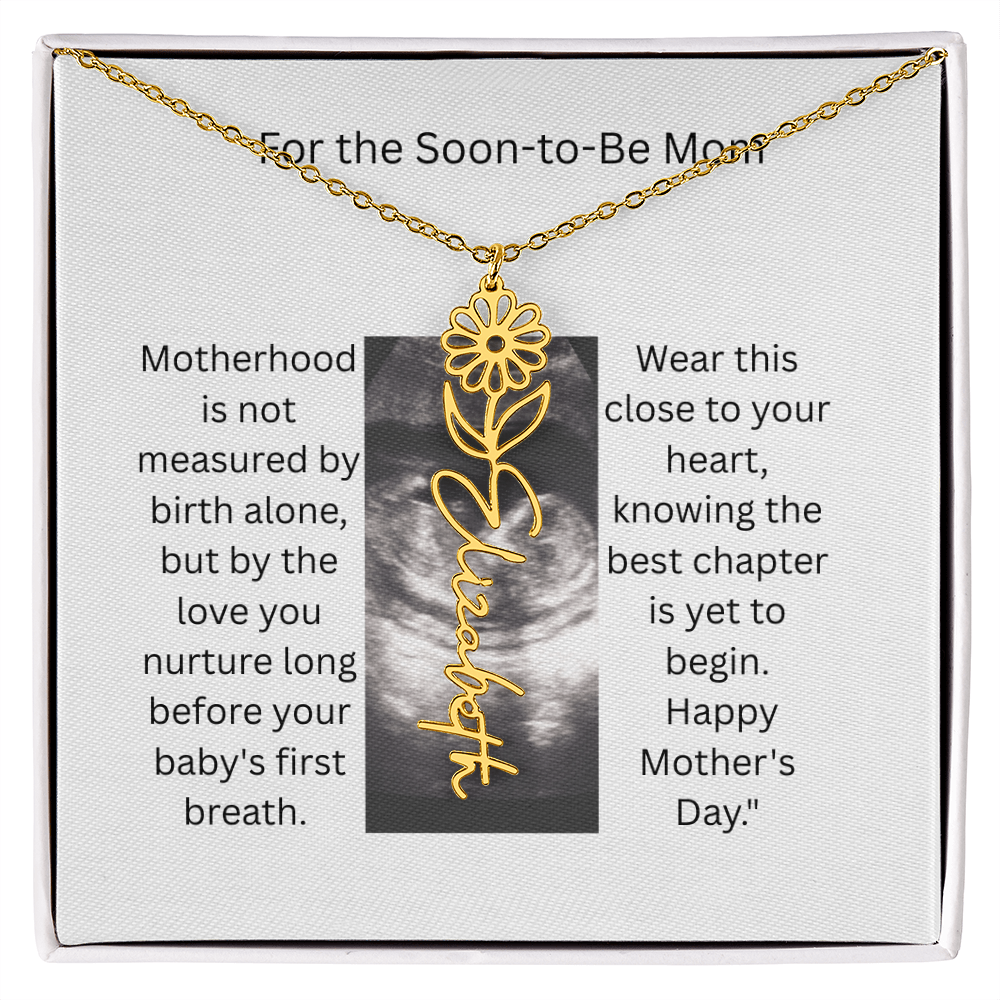 Flower Name Necklace - Mom-To-Be