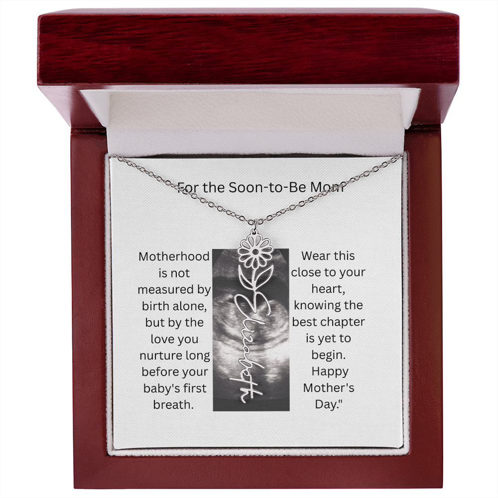 Flower Name Necklace - Mom-To-Be