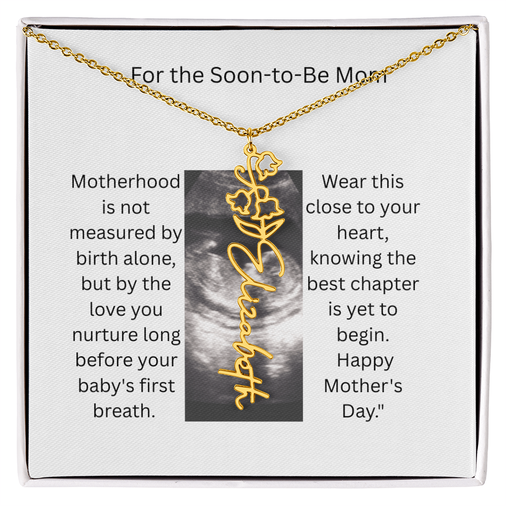 Flower Name Necklace - Mom-To-Be