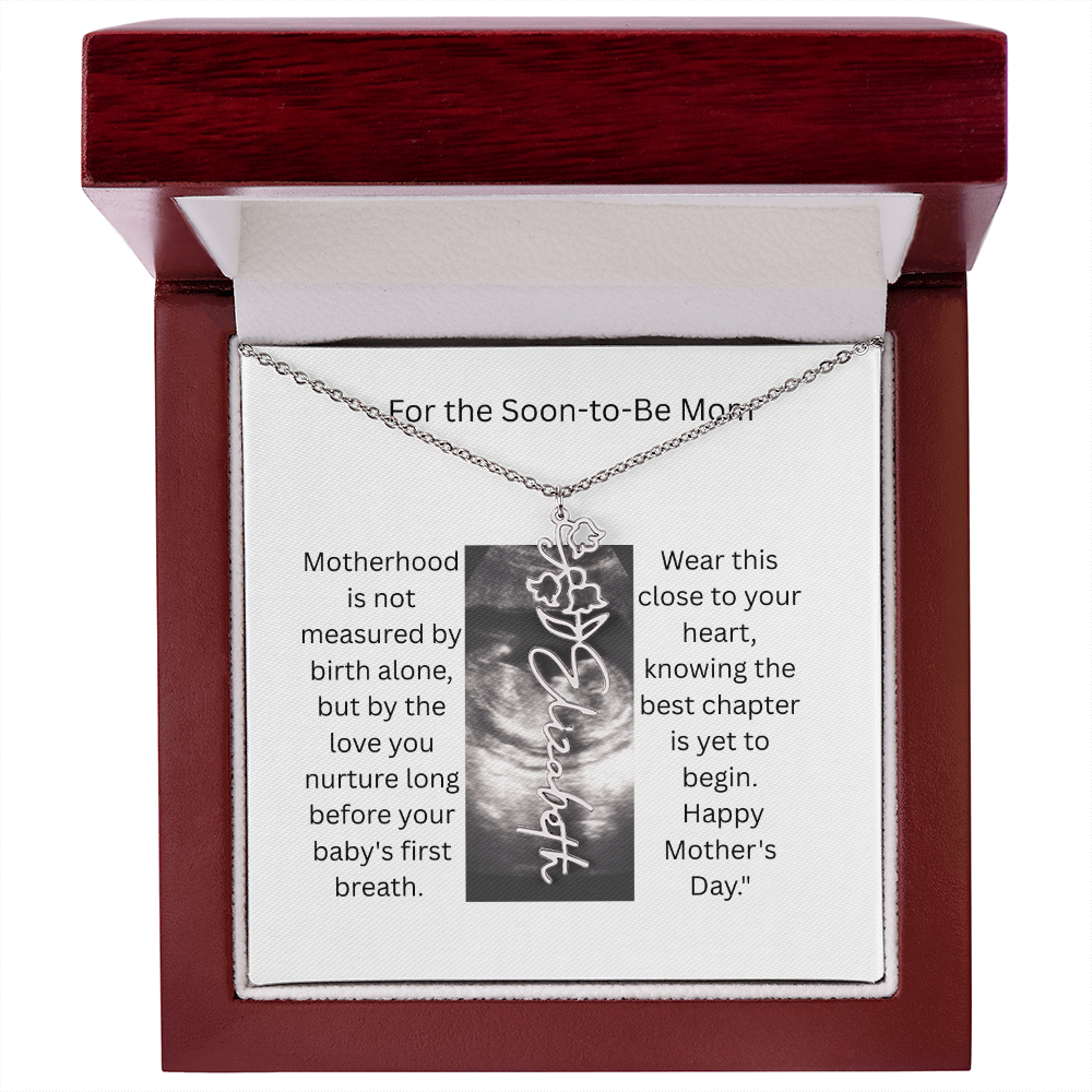 Flower Name Necklace - Mom-To-Be