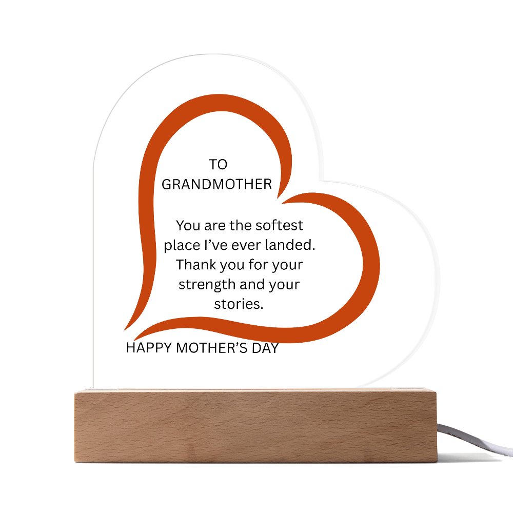 To Grandmother - Acrylic Heart Plaque