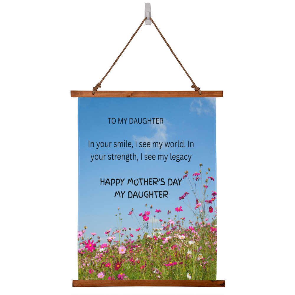 To My Daughter - Wood Frame Wall Tapestry