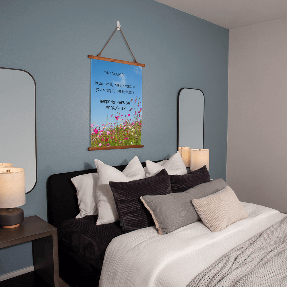 To My Daughter - Wood Frame Wall Tapestry