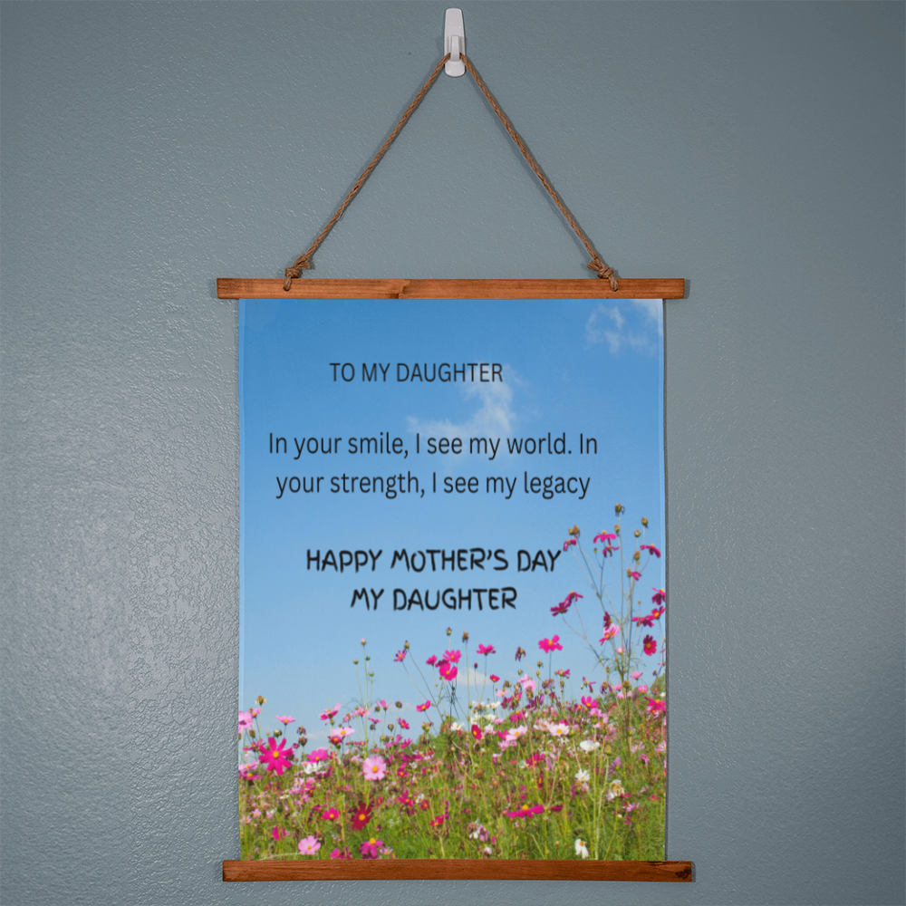 To My Daughter - Wood Frame Wall Tapestry