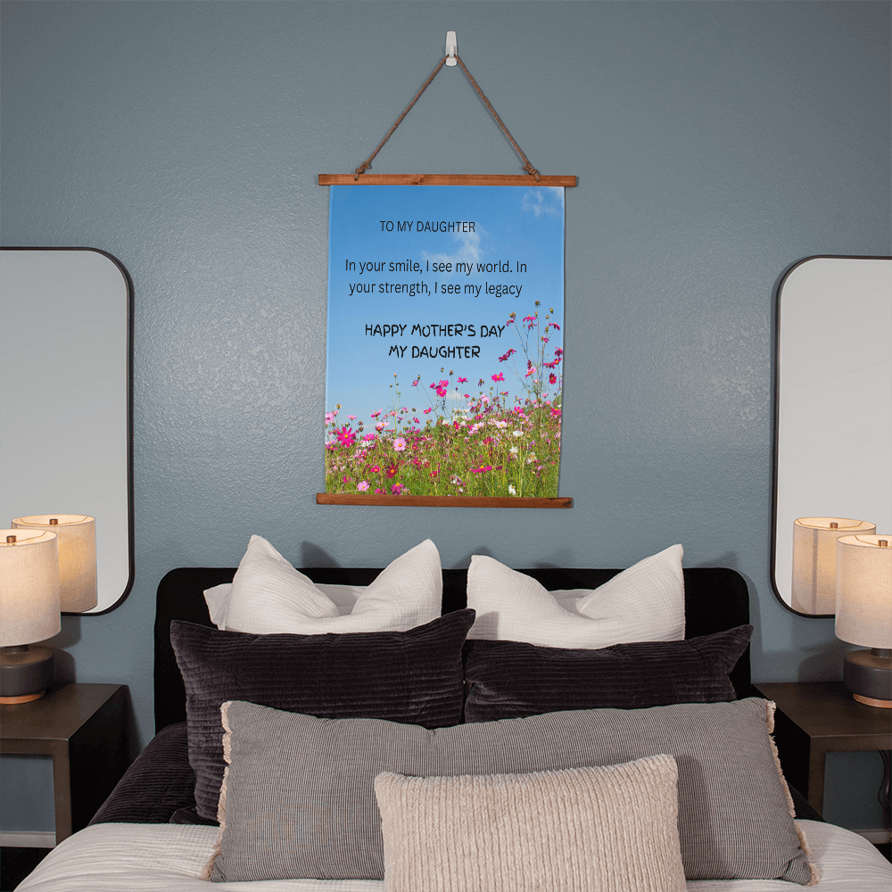 To My Daughter - Wood Frame Wall Tapestry
