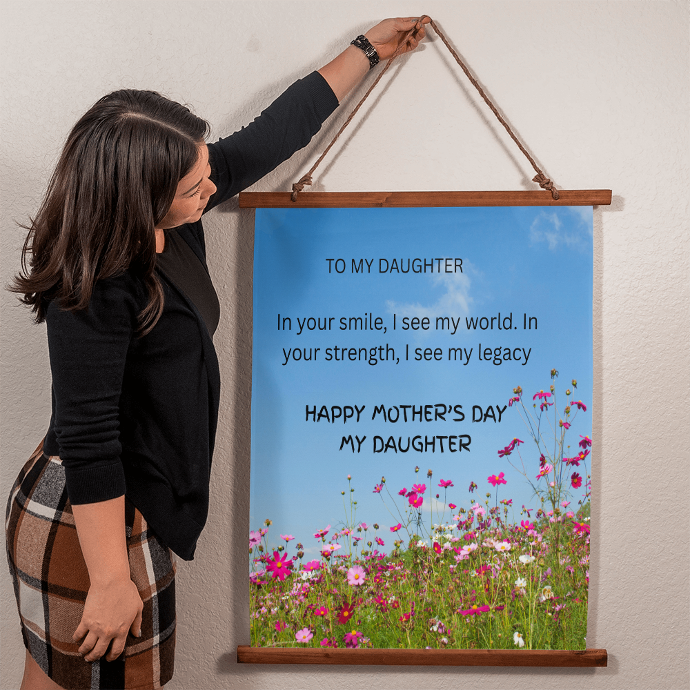 To My Daughter - Wood Frame Wall Tapestry