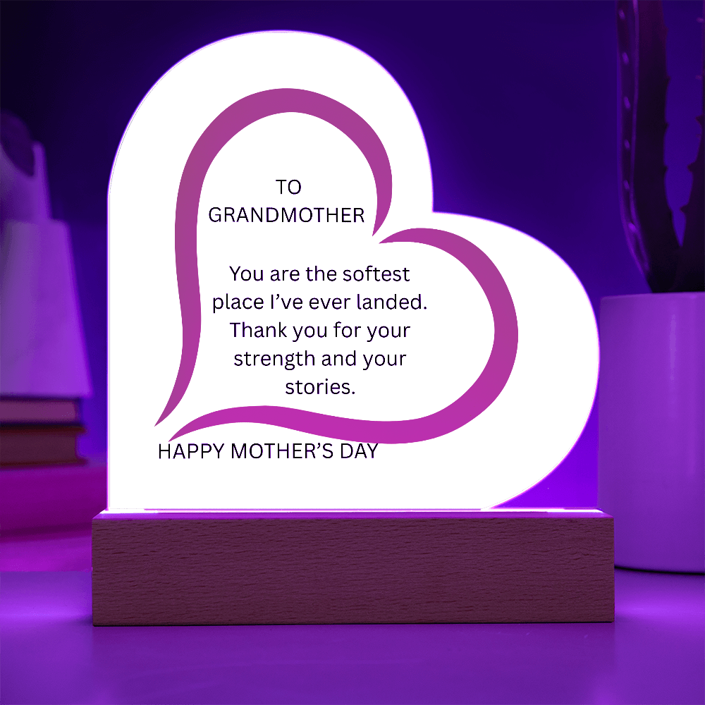 To Grandmother - Acrylic Heart Plaque