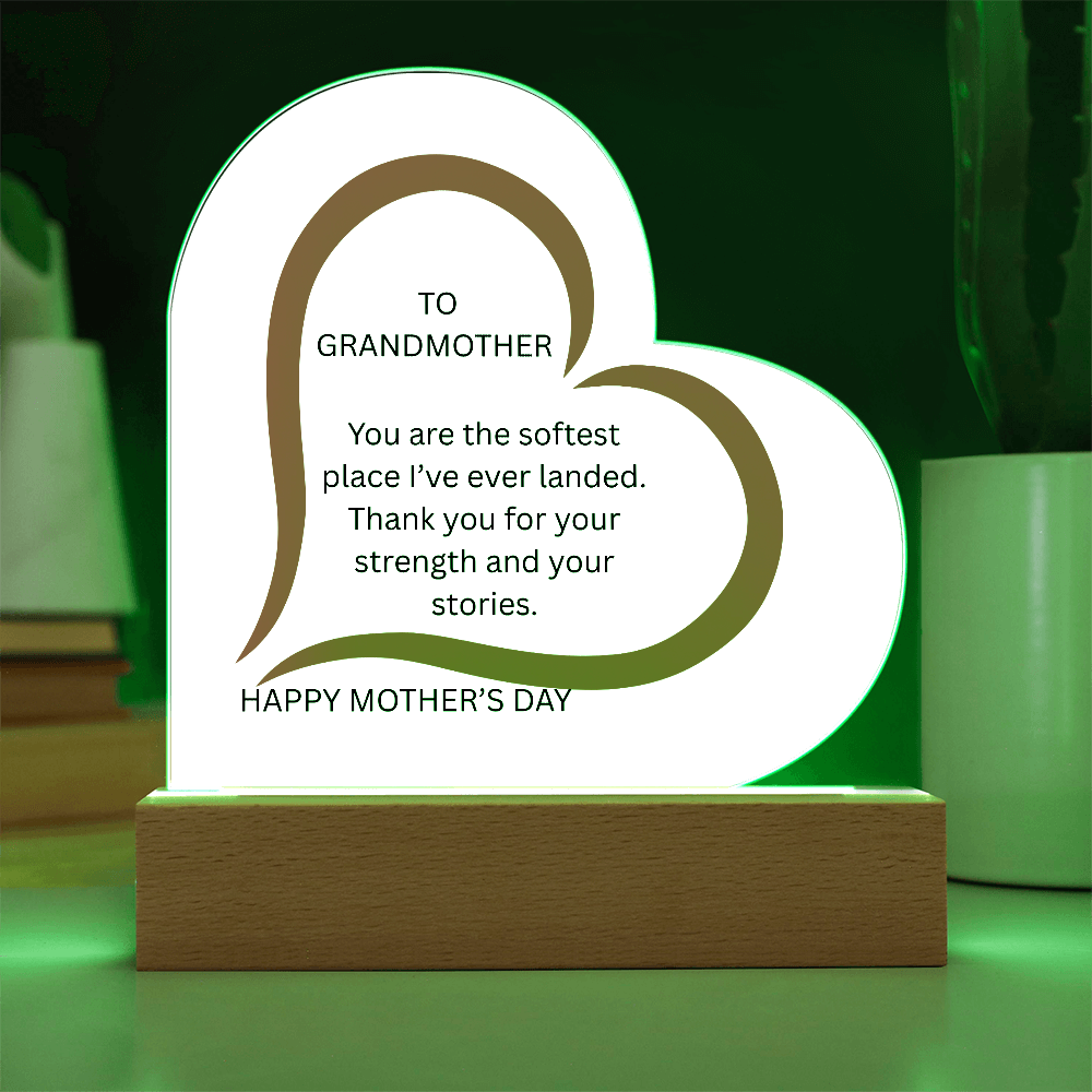 To Grandmother - Acrylic Heart Plaque