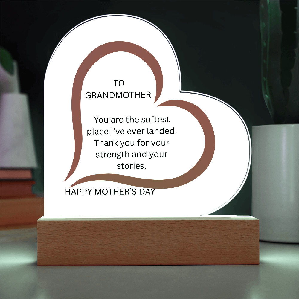 To Grandmother - Acrylic Heart Plaque