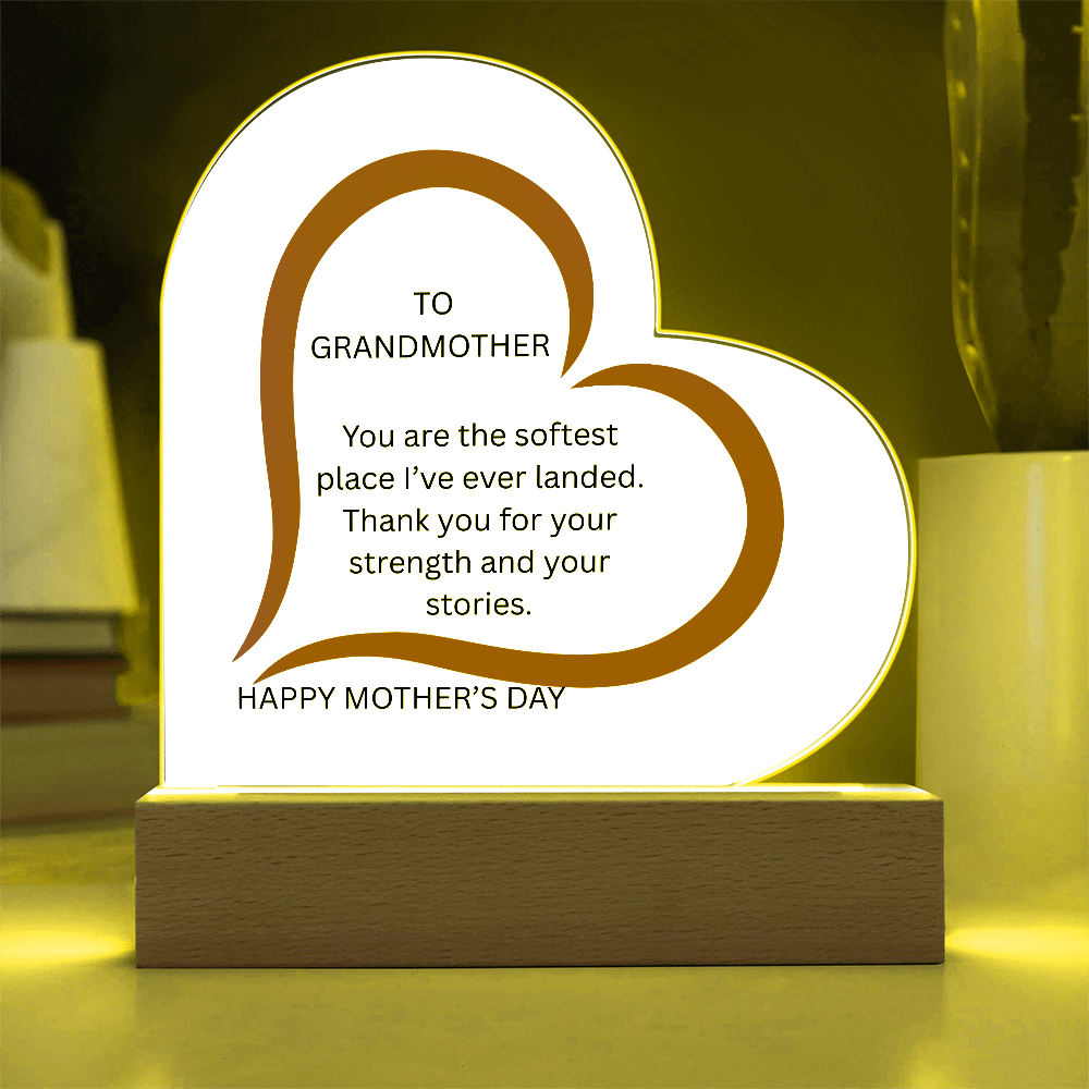 To Grandmother - Acrylic Heart Plaque