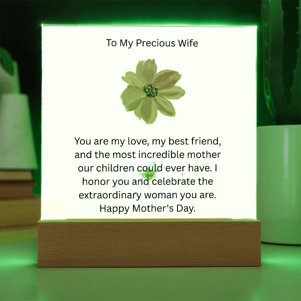Acrylic Square Plaque - To My Precious Wife