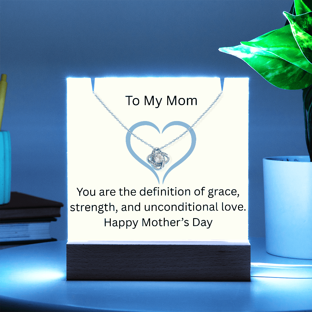To Mom - Keepsake Acrylic Bundle & Love Knot Necklace