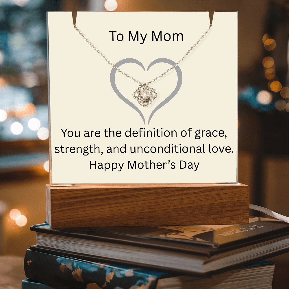 To Mom - Keepsake Acrylic Bundle & Love Knot Necklace