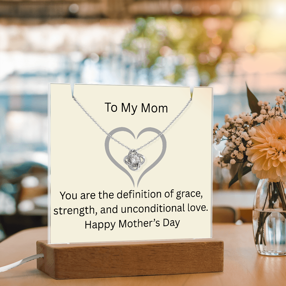 To Mom - Keepsake Acrylic Bundle & Love Knot Necklace