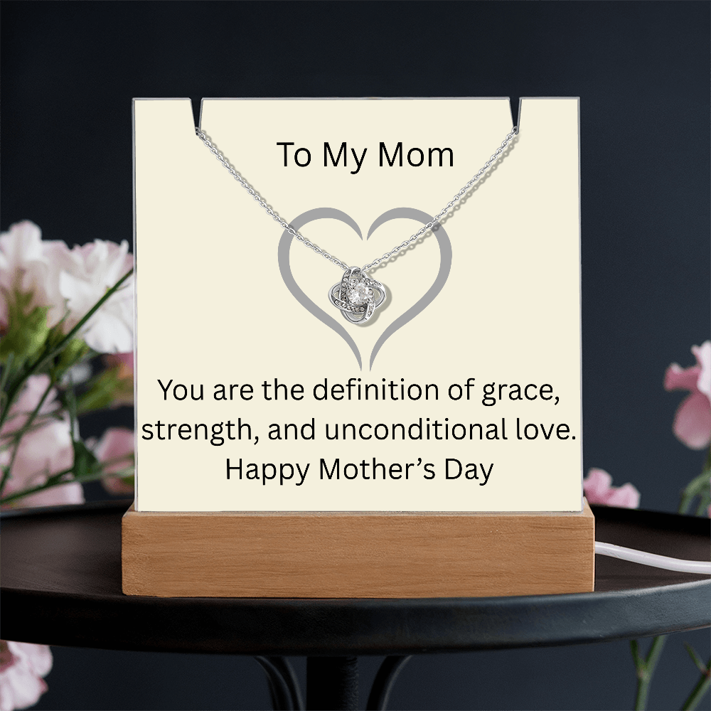 To Mom - Keepsake Acrylic Bundle & Love Knot Necklace