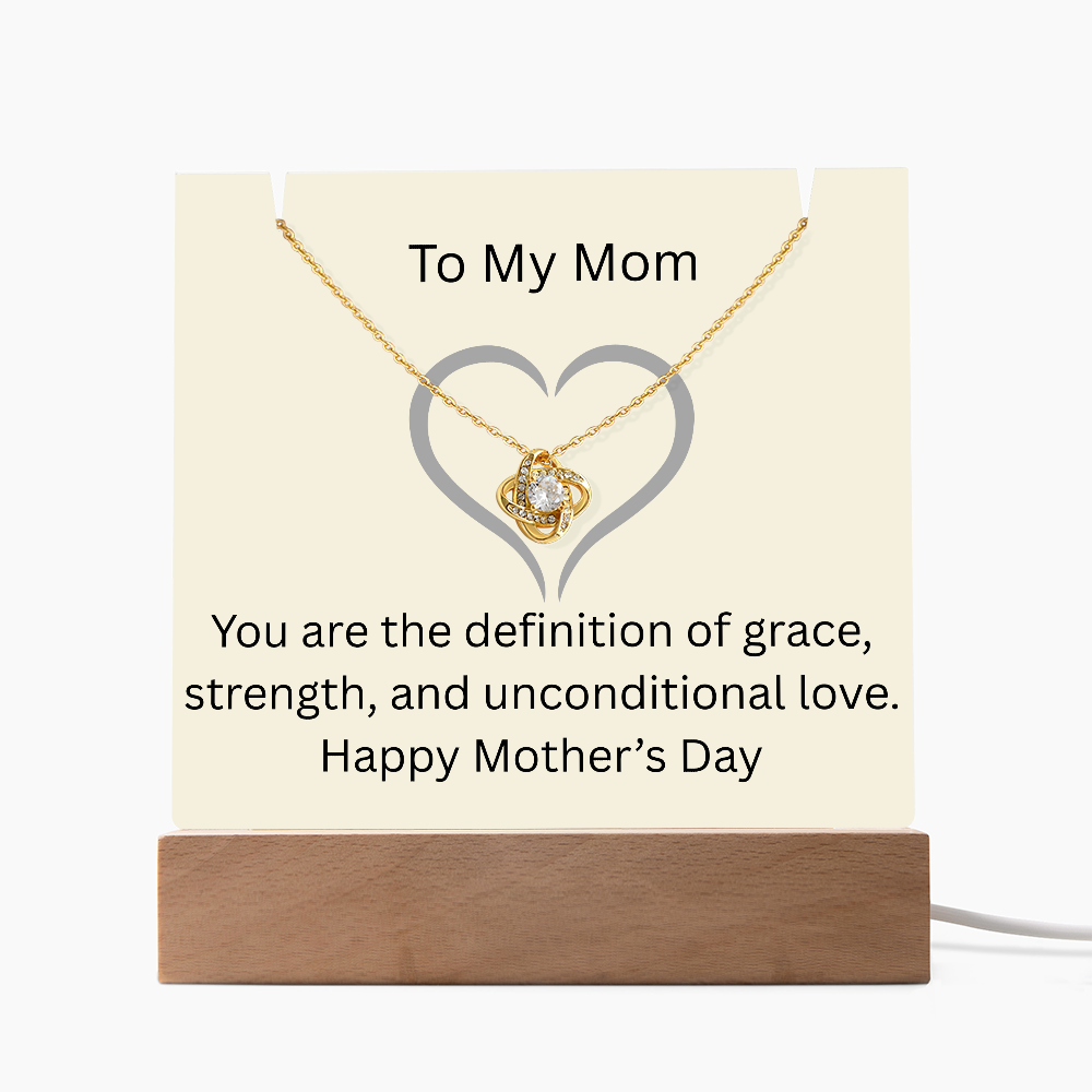 To Mom - Keepsake Acrylic Bundle & Love Knot Necklace