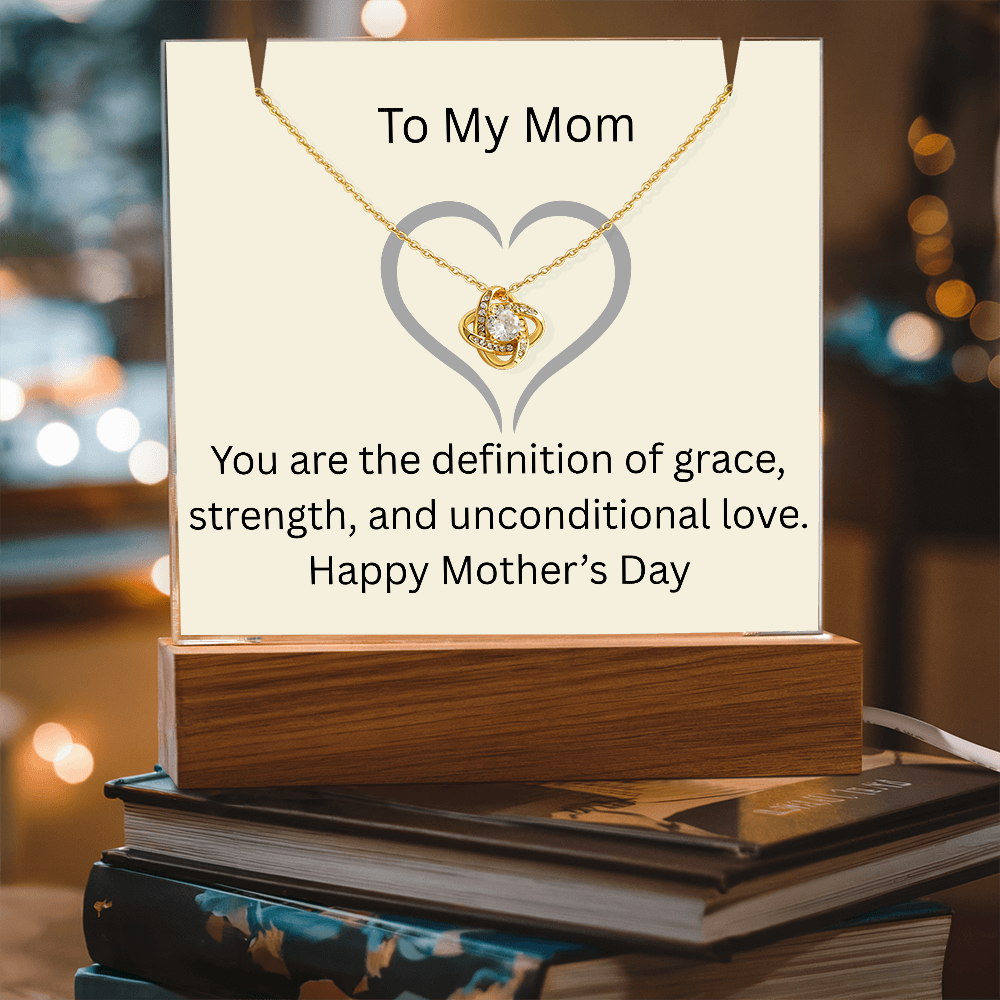 To Mom - Keepsake Acrylic Bundle & Love Knot Necklace