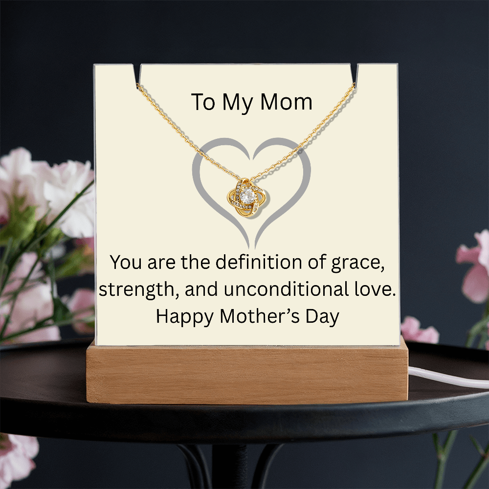 To Mom - Keepsake Acrylic Bundle & Love Knot Necklace