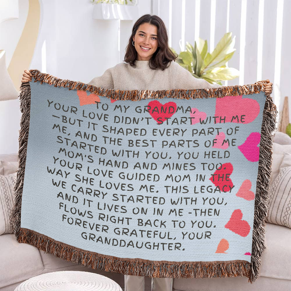 To Grandma - Heirloom Photo Woven Blanket