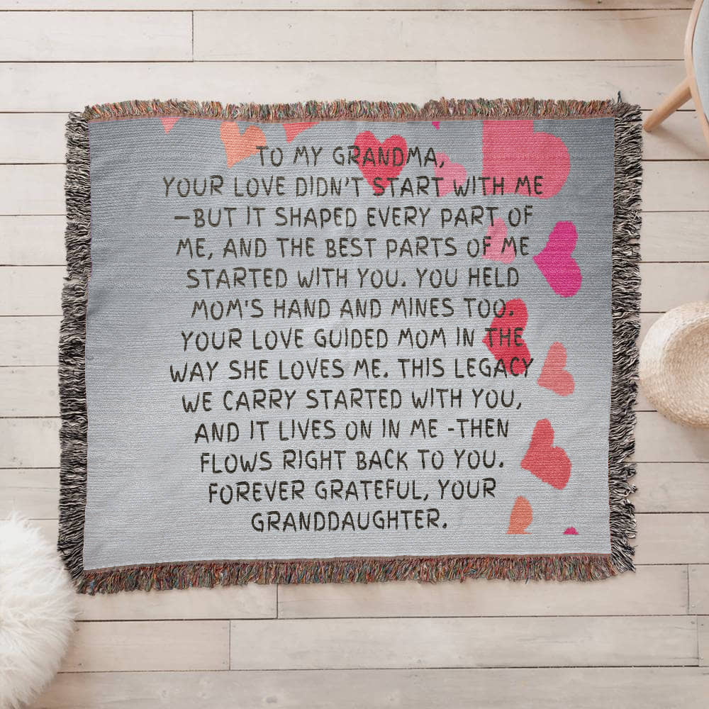 To Grandma - Heirloom Photo Woven Blanket