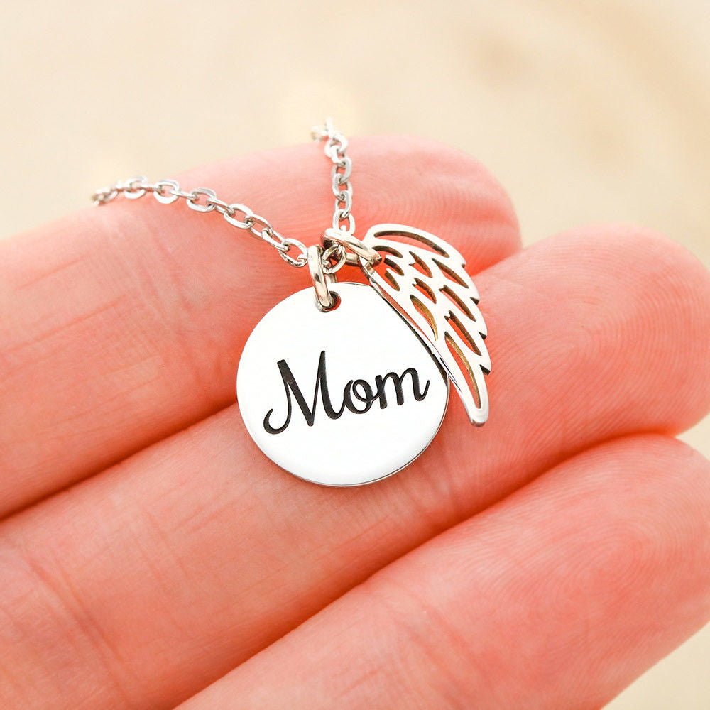 To My Angel Mom - Heartfelt Memorial Necklace