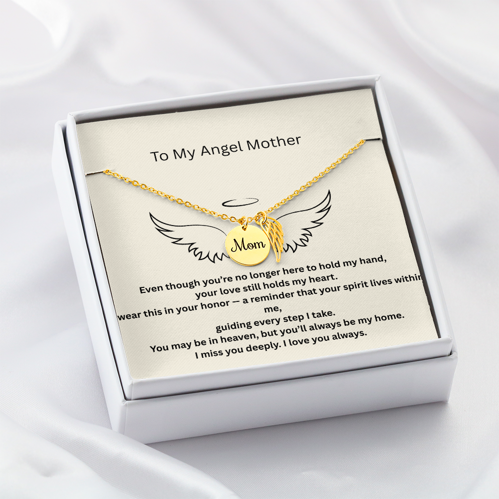 To My Angel Mom - Heartfelt Memorial Necklace