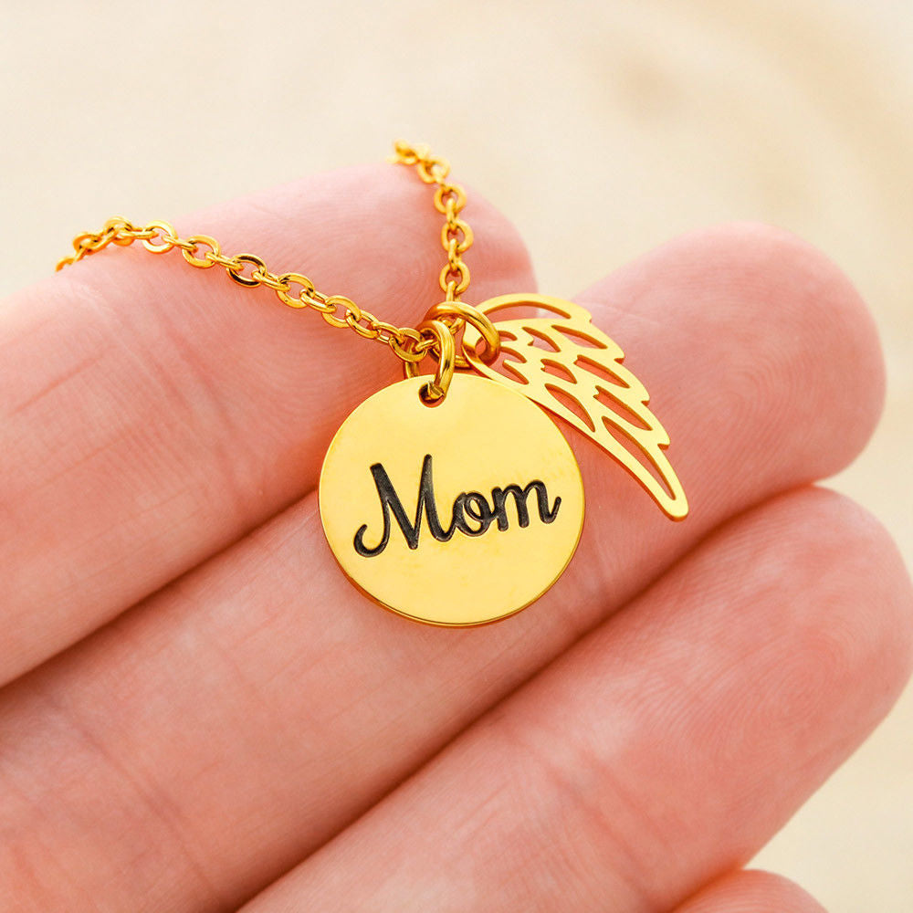 To My Angel Mom - Heartfelt Memorial Necklace