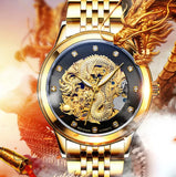 Golden Dragon Carved Automatic Mechanical Watch