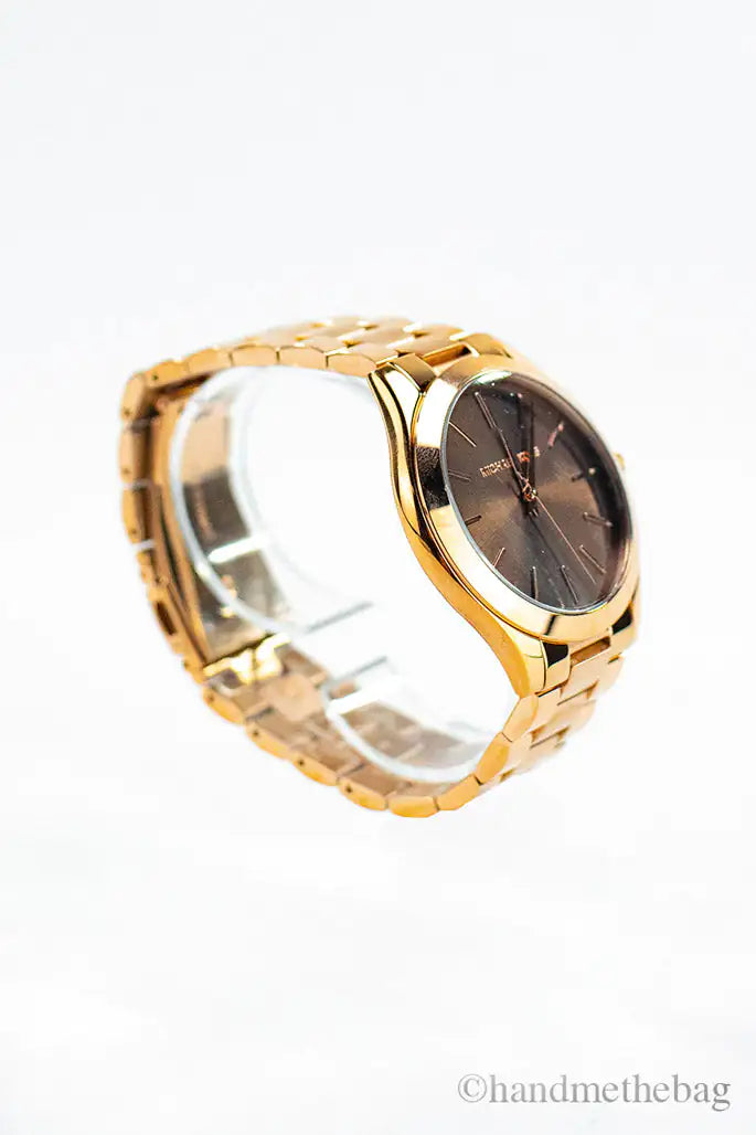 Michael Kors Runway Gold Stainless Steel Brown Dial Watch