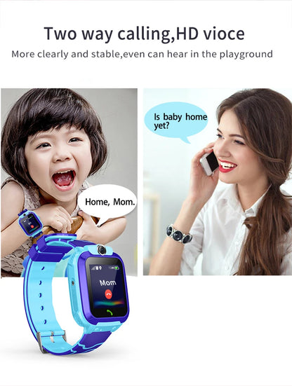 New Q12 Waterproof Children's Smart Watch Sim Card LBS Location Tracker Voice Chat Flashlight Children's Smart Phone Watch reloj