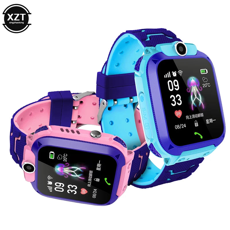 New Q12 Waterproof Children's Smart Watch Sim Card LBS Location Tracker Voice Chat Flashlight Children's Smart Phone Watch reloj