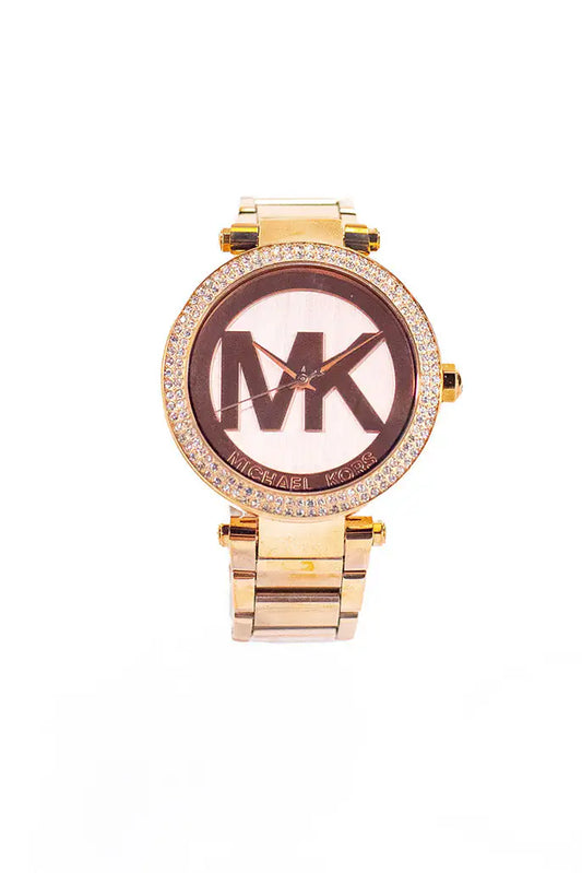 Michael Kors (MK5865) Parker Rose Gold Toned Stainless Steel Gemmed Bezel Watch