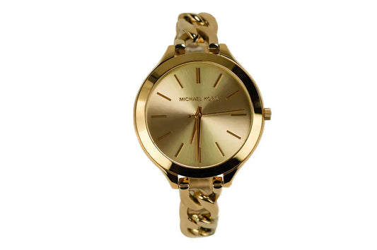 MIchael Kors (MK3222) Slim Runway Gold Toned Stainless Steel Chain Band Watch