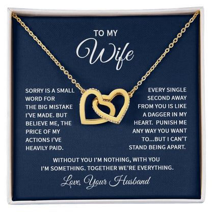 Interlocking Hearts Necklace - For Wife From Husband