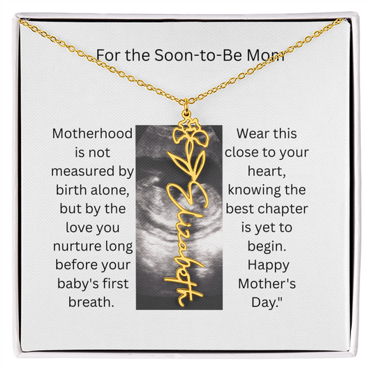 Flower Name Necklace - Mom-To-Be