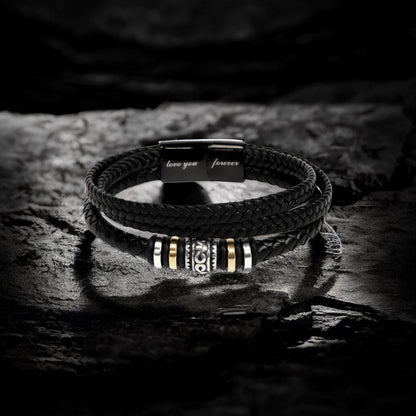 Dad Never Forget That I Love You - Leather Bracelet