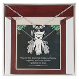 To Mom - The glue of our Family - Charm Necklace