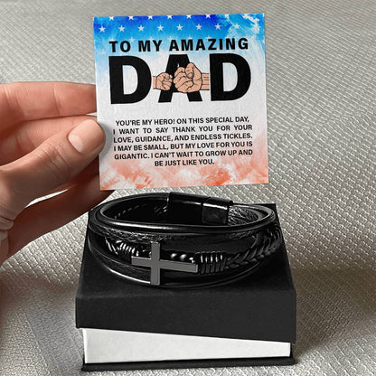 To My Amazing DAD - Leather Bracelet